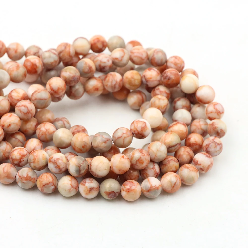 4/6/8/10/مم الطبيعية الأحمر بيكاسو جاسبر الخرز الجولة فضفاض خرزة مباعدة لصنع المجوهرات لوازم DIY بها بنفسك أساور شفاء الطاقة #4