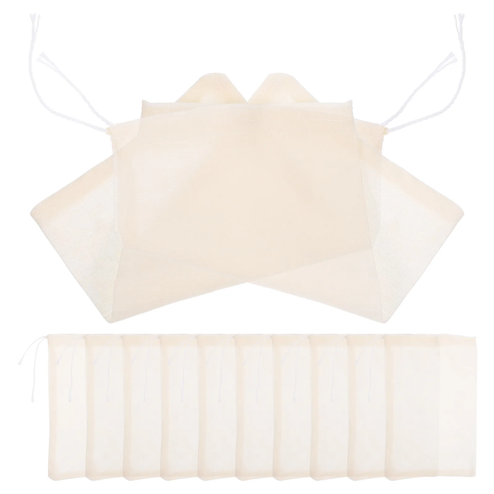

50Pcs Thickened Cotton Drawstring Filter Bags Reusable Soup Stew Seasoning Pouches Heat Resistant Soup Filter Bag
