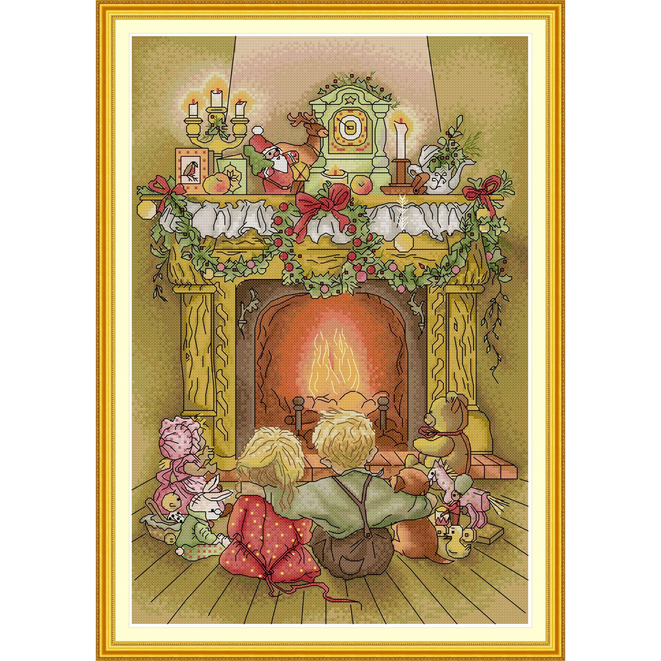 

Soulgift News Набор для вышивки крестом с предварительной печатью, штампованная ткань Аида с нитками DMC, набор для вышивания - брат и сестра