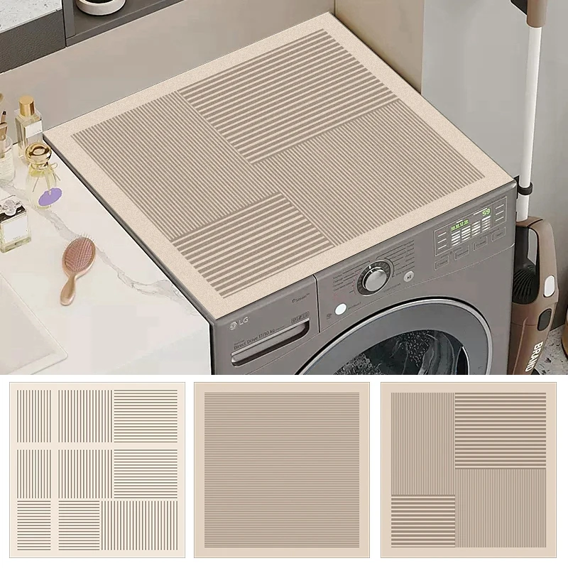 Washing Machine Mat Kitchen Dust Cover Pad Microwave Oven Mat Refrigerator Top Mat Anti-slip Drying Mats Coffee Pad Home Decor