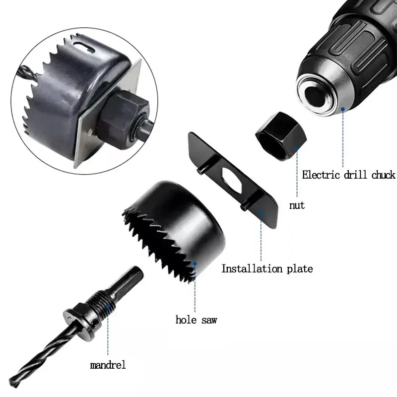 3PC Hole Saw Gypsum Board Hole Opener 32-54mm Ceiling Drilling Tool 6PC Bubble Shell Assembly Set