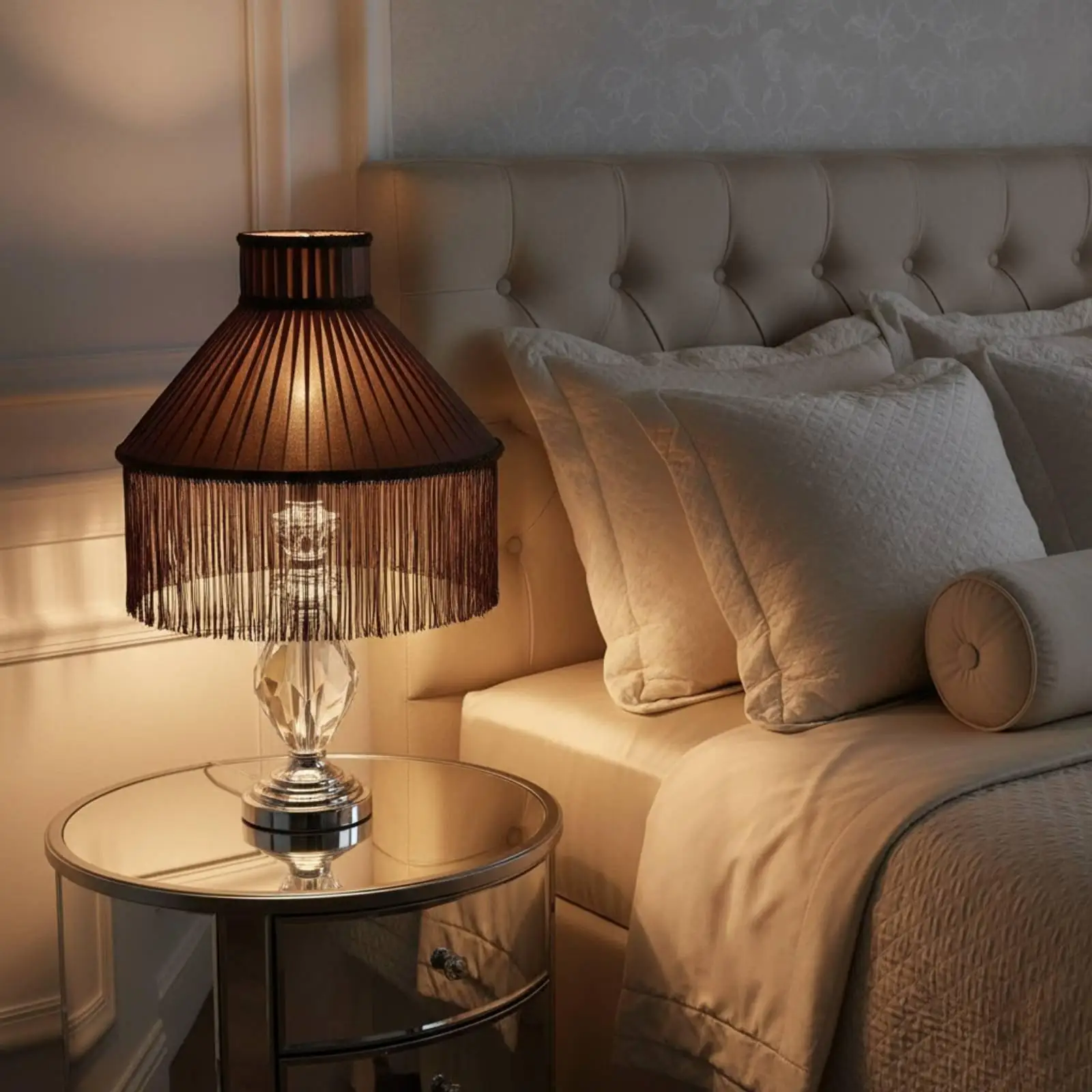 Elegant Textile Lamp Shade Cover Retro Tassel Fringe Decor for Table and Floor Lamps E27 Socket Living Room Bedroom