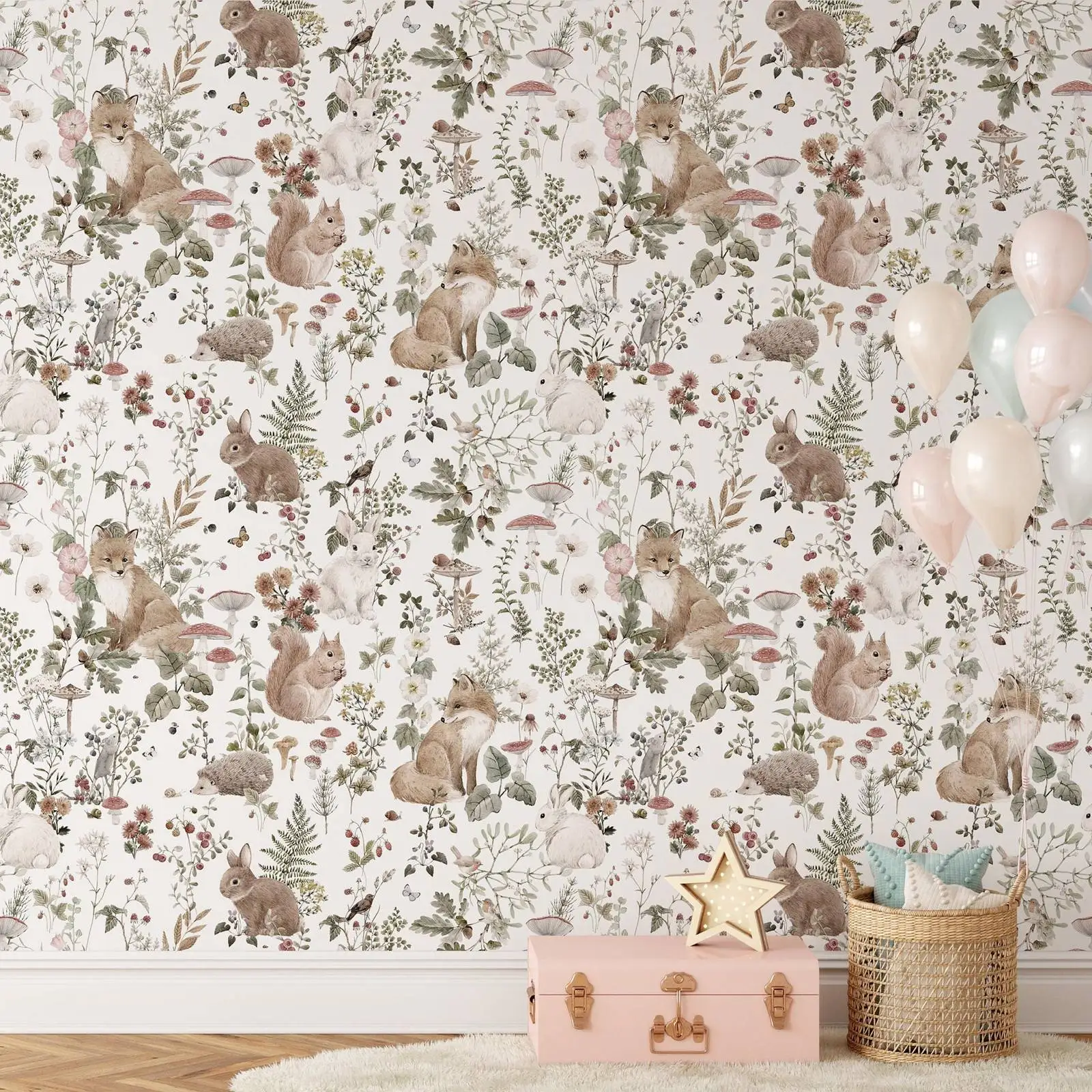 Forest Babies MuraL, Boys Nurs - Baby Nursery Mural Wallpaper recension och pris