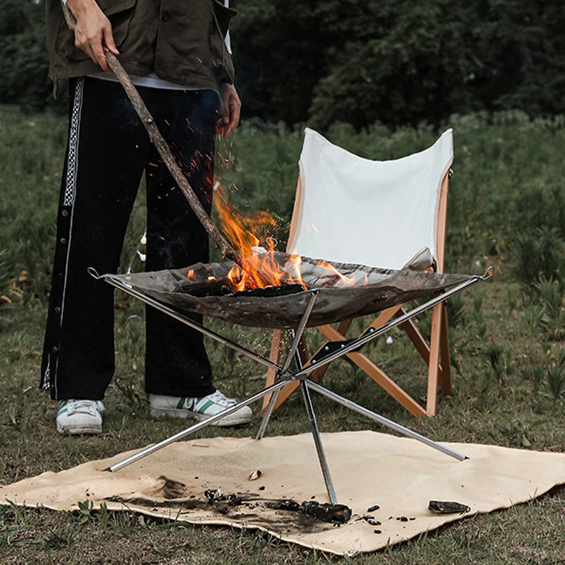 Camping Fireproof Cloth Flame Retardant Insulation Mat Blanket Glass Coated Heat Insulation Pad Outdoors Picnic Barbecue Mat