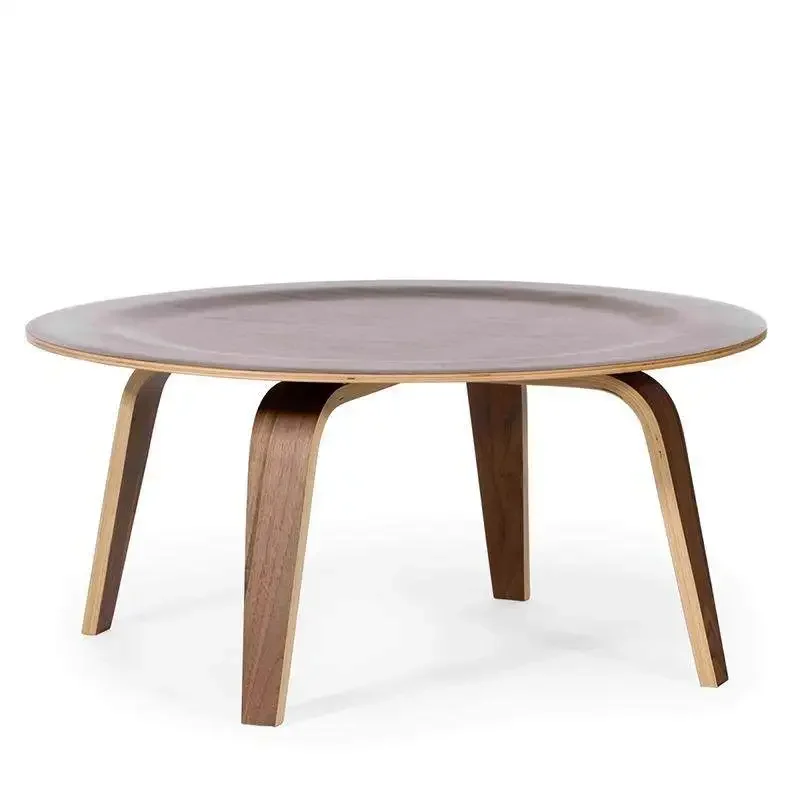 AA round coffee table small apartment solid wood living room negotiation reception simple modern personality creative tea table