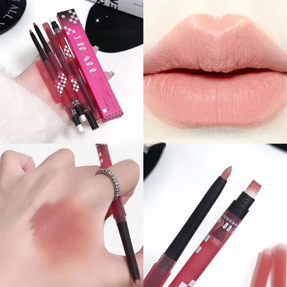 DIKALU رسم الشفاه بطانة مقاوم للماء دائم الطبيعية النساء غير يتلاشى قلم أحمر الشفاه ماتي عارية الوردي مثير ممتلئ الجسم دودو الشفاه عصا #1