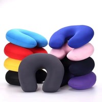 1/3/4Pcs Travel Pillow Car Air Flight Office Inflatable Neck Pillow Short Plush Cover PVC Support Headrest Soft Nursing Cushion