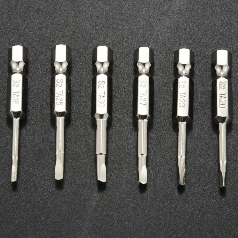 6Pcs S2 Steel Triangular Screw Bits Magnetic Screwdriver Bit Anti Slip Triangle Screw Head 1.8/2/2.3/2.5/2.7/3 Mm Dropshipping