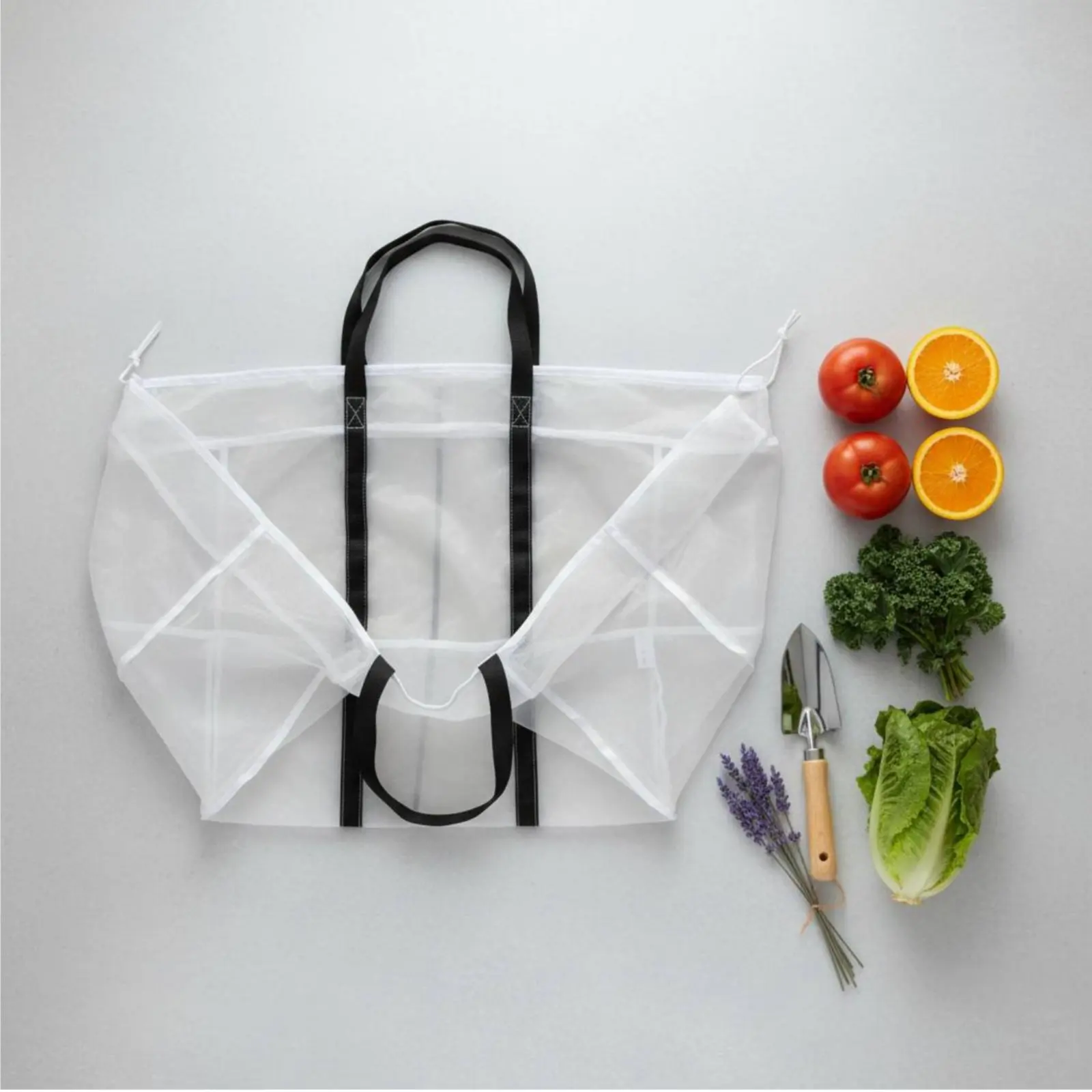 

Sturdy Duty Harvest Bag Wide Opening Quick Drain Sieve Bag Drawstring Mesh Crate Liner Utility Container for Harvesting, Farming
