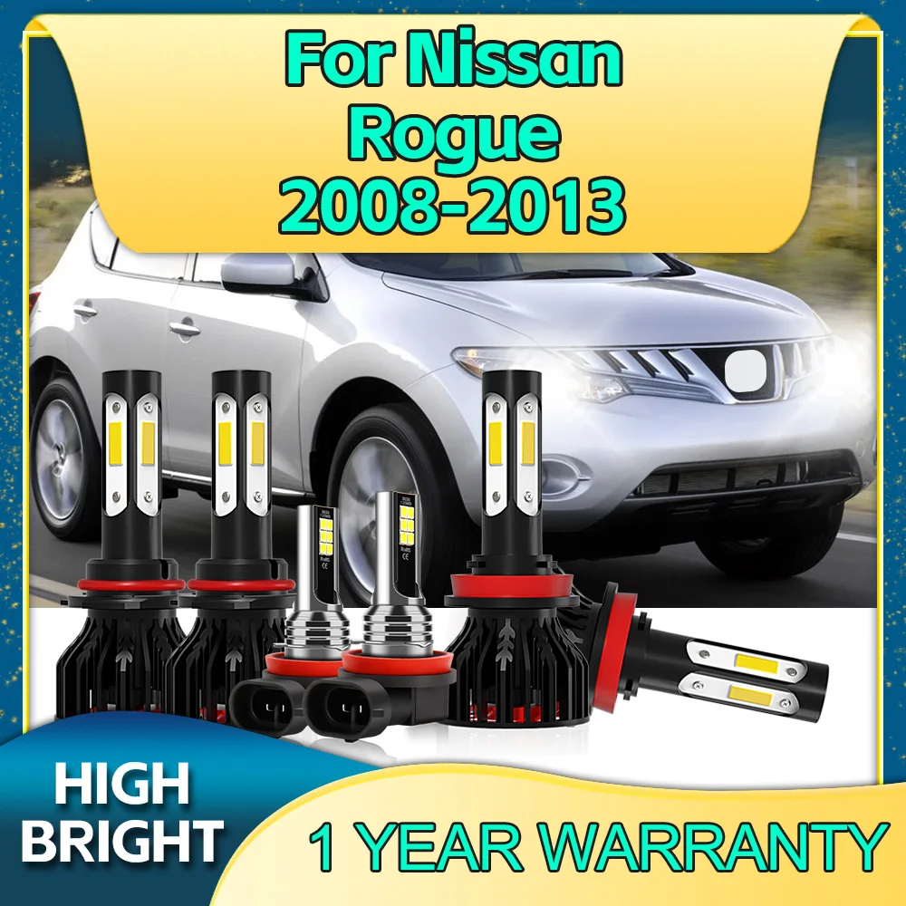 

2/6Pcs LED Car Headlights H11 9005 30000LM 4Side Chip 6000K Fog Light For Nissan Rogue 2008 2009 2010 2011 2012 2013