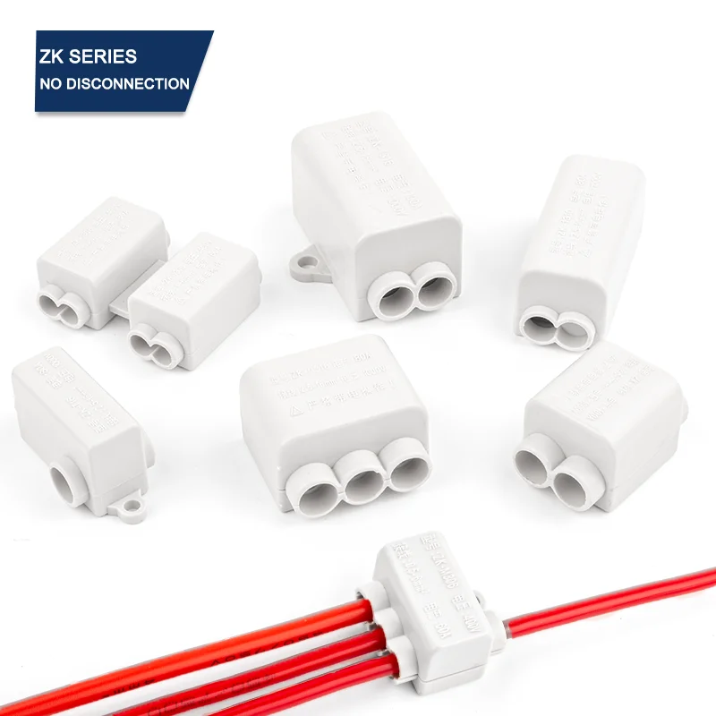 High Power 60A/80A/100A 400V/1000V 1.0-16mm2 No disconnection Wire Connector Cable Splicing Wiring Terminal Block Junction Box