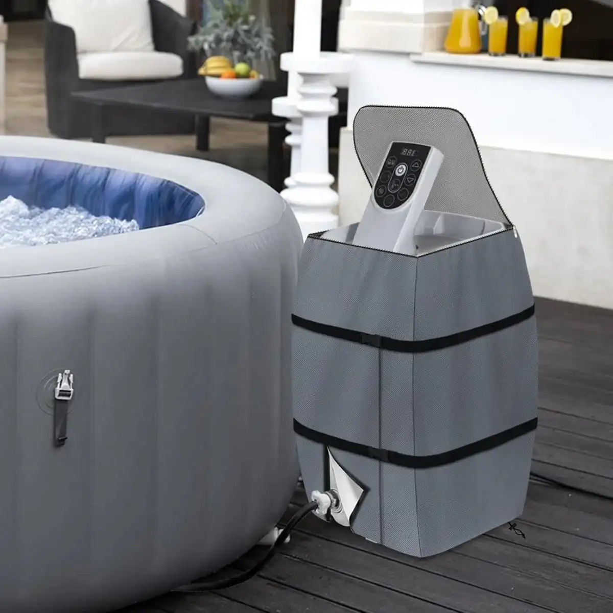 Hot Tub Spa Heater Pump Cover Waterproof Dustproof Outdoor SPA Pump Protective Cover All Weather Protection