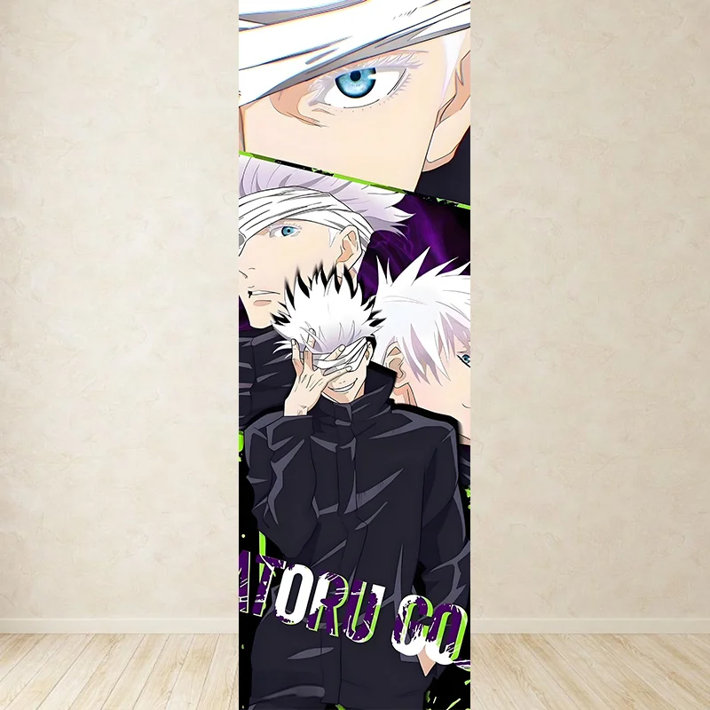 

Anime Satoru Gojo Jujutsu Kaisen Cosplay Playbill Textile Wall Covering Decorative Posters Life-size Background Cloth Xmas Gift