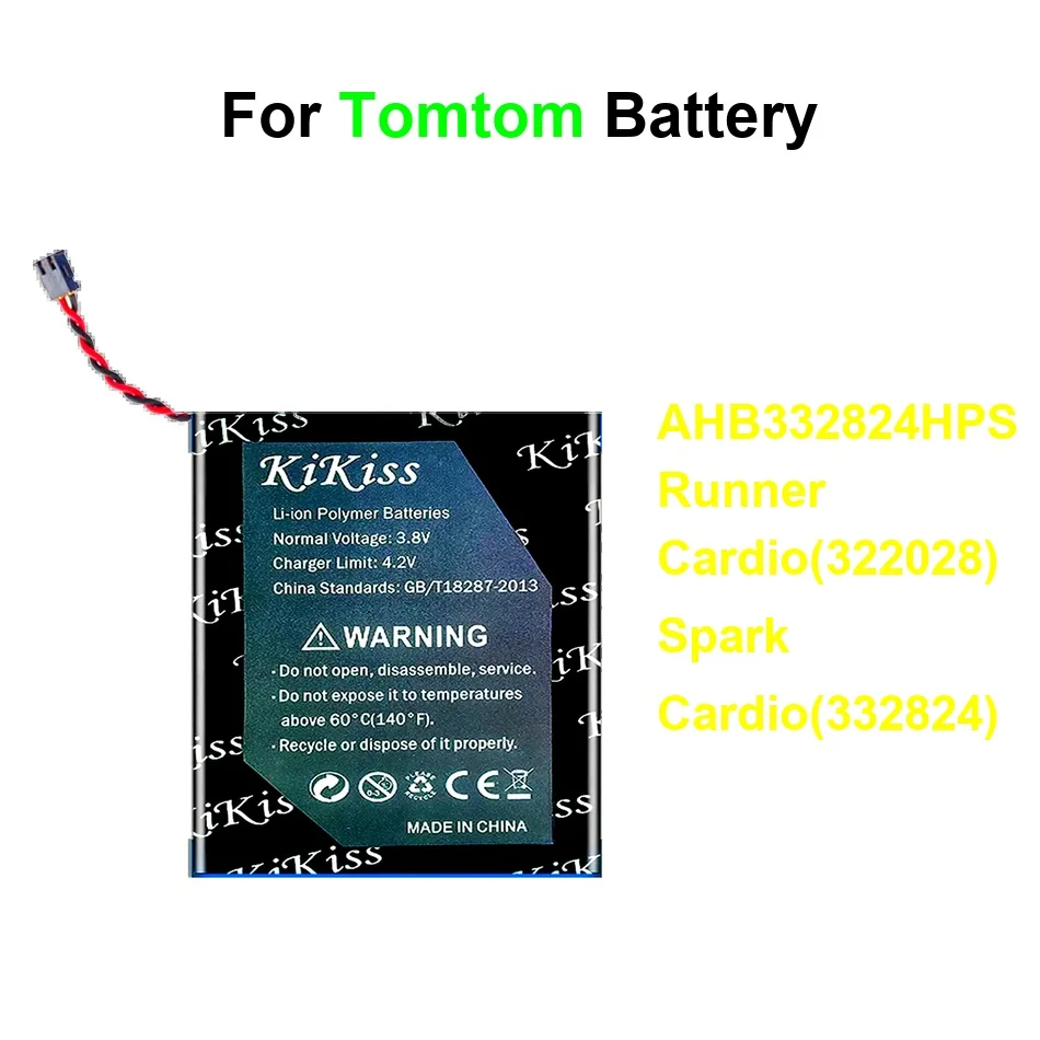 

Аккумулятор для часов AHB332824HPS, высокой емкости, 400-450 мАч, для TomTom Runner Spark 3 Cardio + 2-Wire AHB322028 2 GPS II 2028