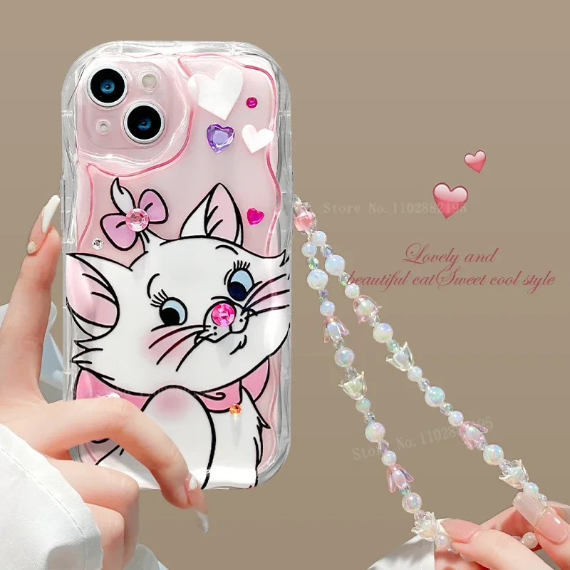 Custodia morbida in Silicone Disney Diamond Pink Cat per Huawei Mate 60 Pro 50 40 30 P60 Art P50 P40 Lite P30 Nova 9 SE 10 11 Honor 80 90