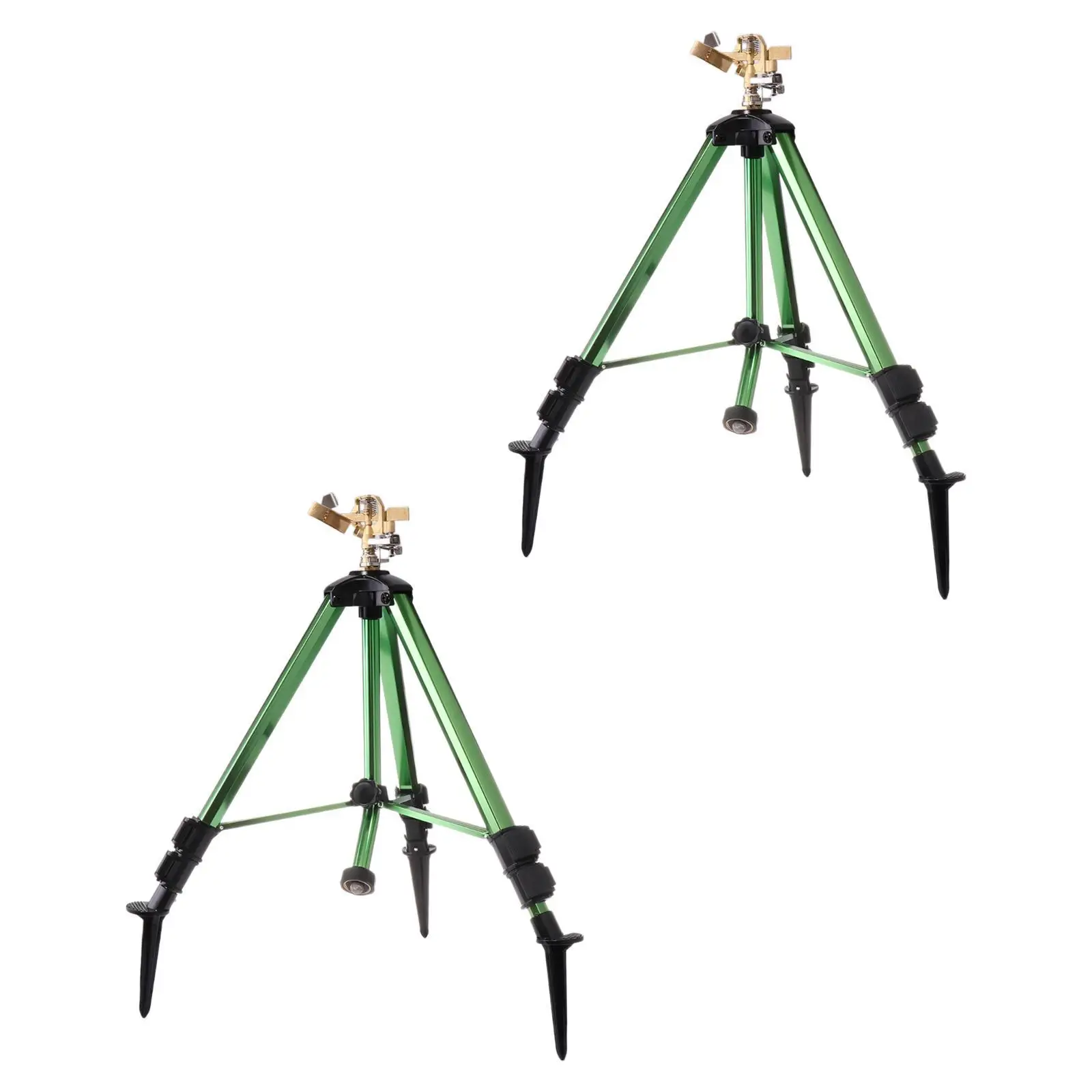 2 Pieces Impact Sprinkler on Tripod Base Tripod Lawn Brass Impact Sprinkler