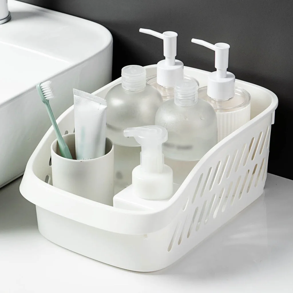 1pc bathroom storage box with pulleys household drawer-type washbasin storage box kitchen bathroom sundry storage basket