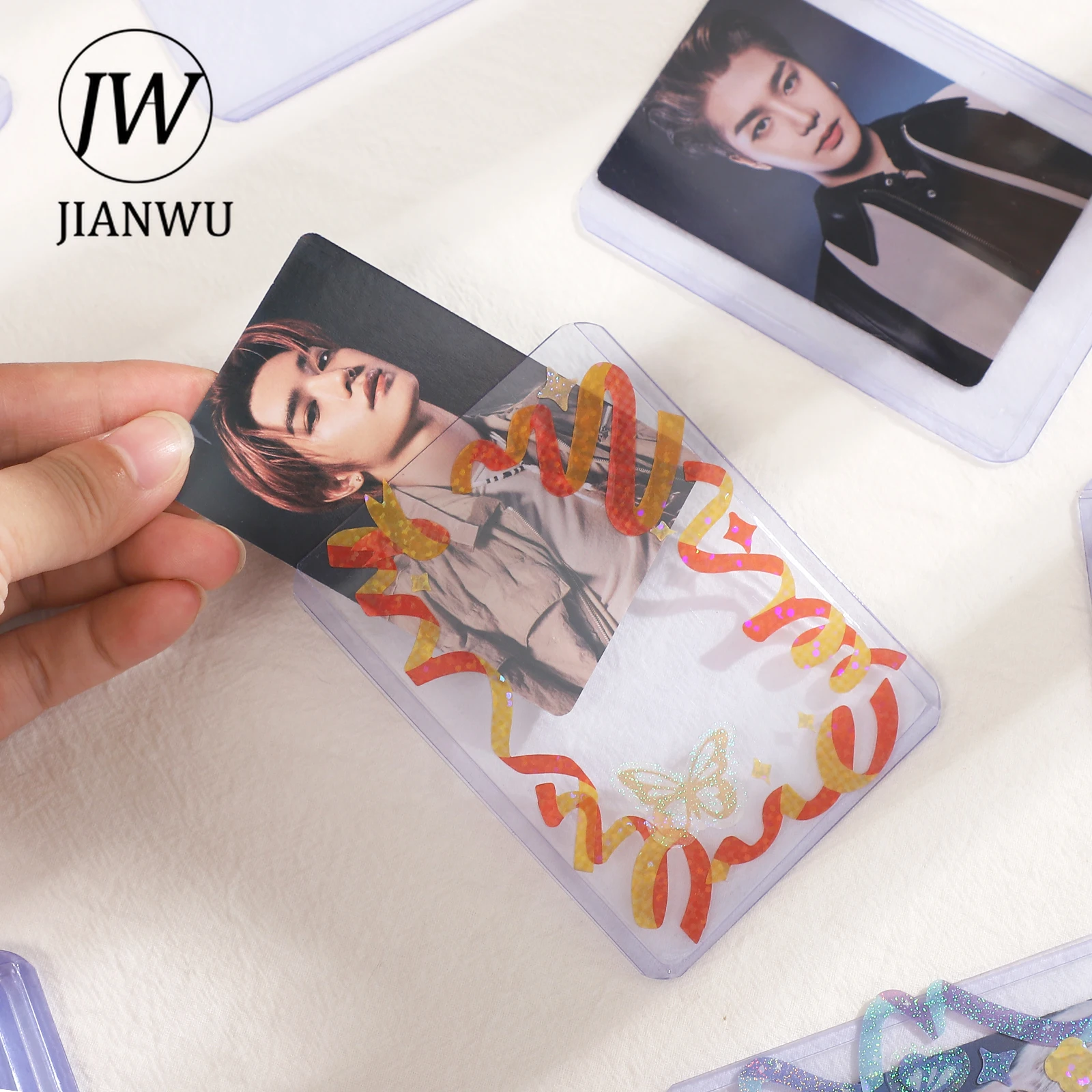 JIANWU – porte-cartes en PVC Transparent, grande capacité de stockage, livre de grande capacité, carte d'identité, carte de crédit, Pack d'organisation, 10/25 pièces