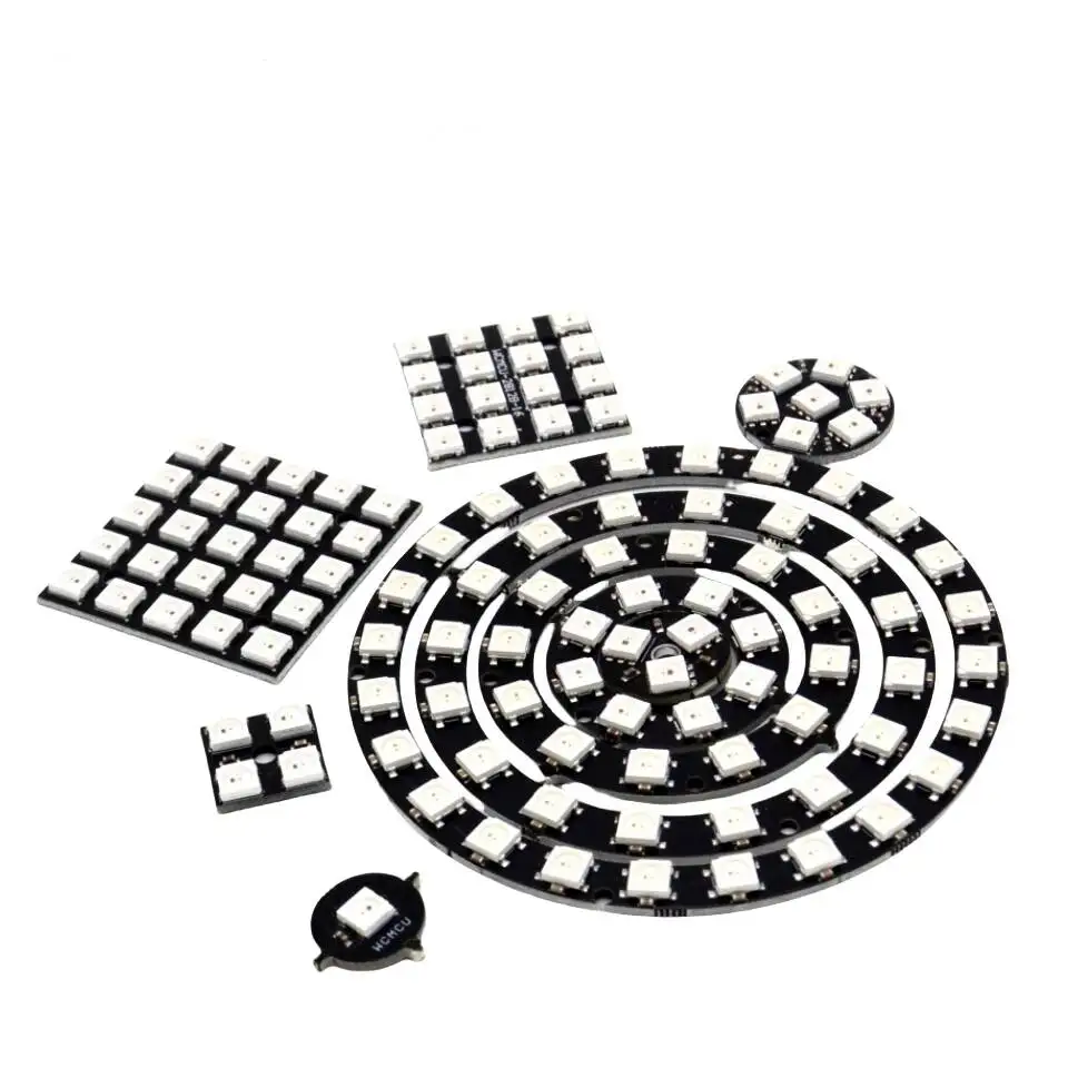 1/3/4/7/8/12/24/32/40/64-Bit WS2812 5050 RGB LED Ring Built-In Full-Color Drive Lanterns Round Square Intelligent Development