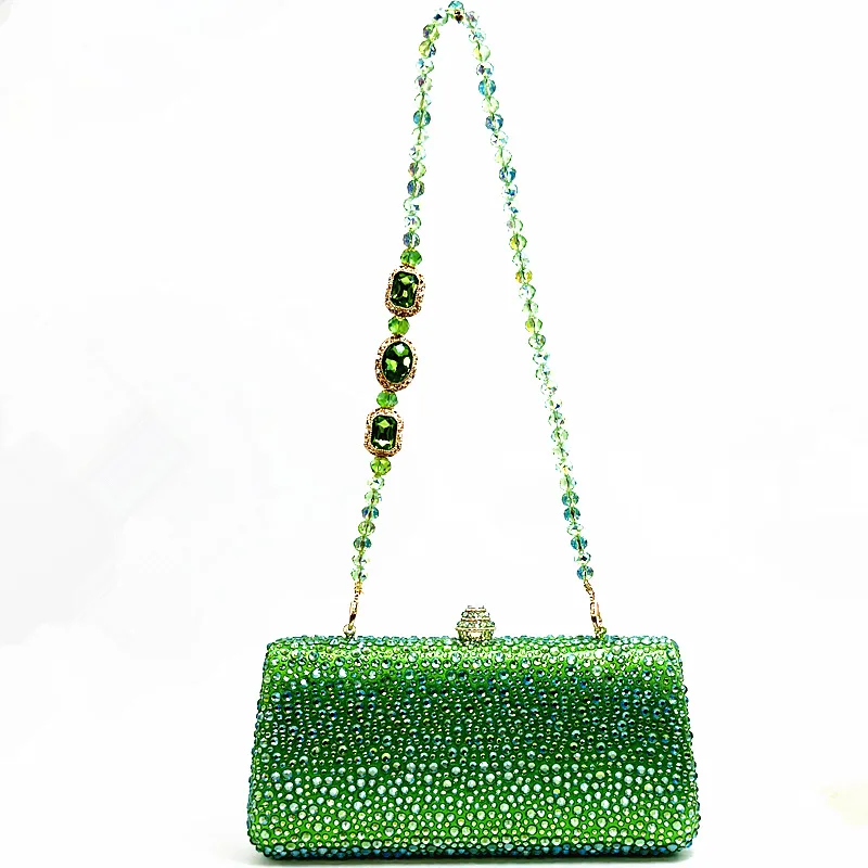 Women's Diamond Hand Dinner Bag Gold Black Green Wedding Party Crystal Diamond Bag 2025 New Luxury high quality Shiny Handbag - Image 6