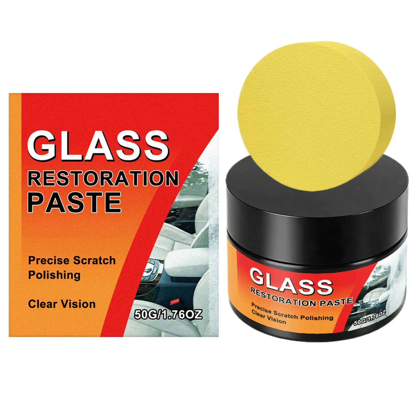 50g Auto Glass Scratch Repair Kit Cleaning Detailing Safe Cleaner Car Windshield Glass Scratch Remover for Sedan Truck SUV RV