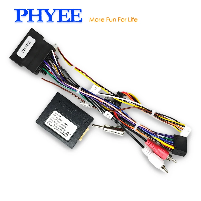 Adaptador de arnés Mini-ISO/52 pines, decodificador de Bus CAN, retención SWC, Android de 16 pines, para Fiat 500 Panda Doblo Uno Bravo Punto Ducato