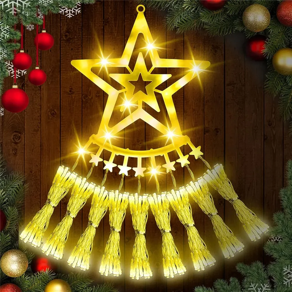 350 LED Christmas Decorations Star Light Outdoor 3.5M Tree Lights Waterproof Christmas Lights for Yard Garden Indoor Outdoor