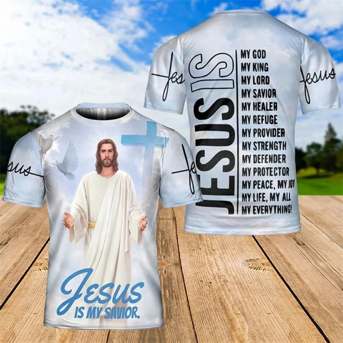 

Jesus Loves Everyone 3D Print Tee - Summer Christian Fashion Popular Short Sleeve Casual T-Shirt for Men and Women
