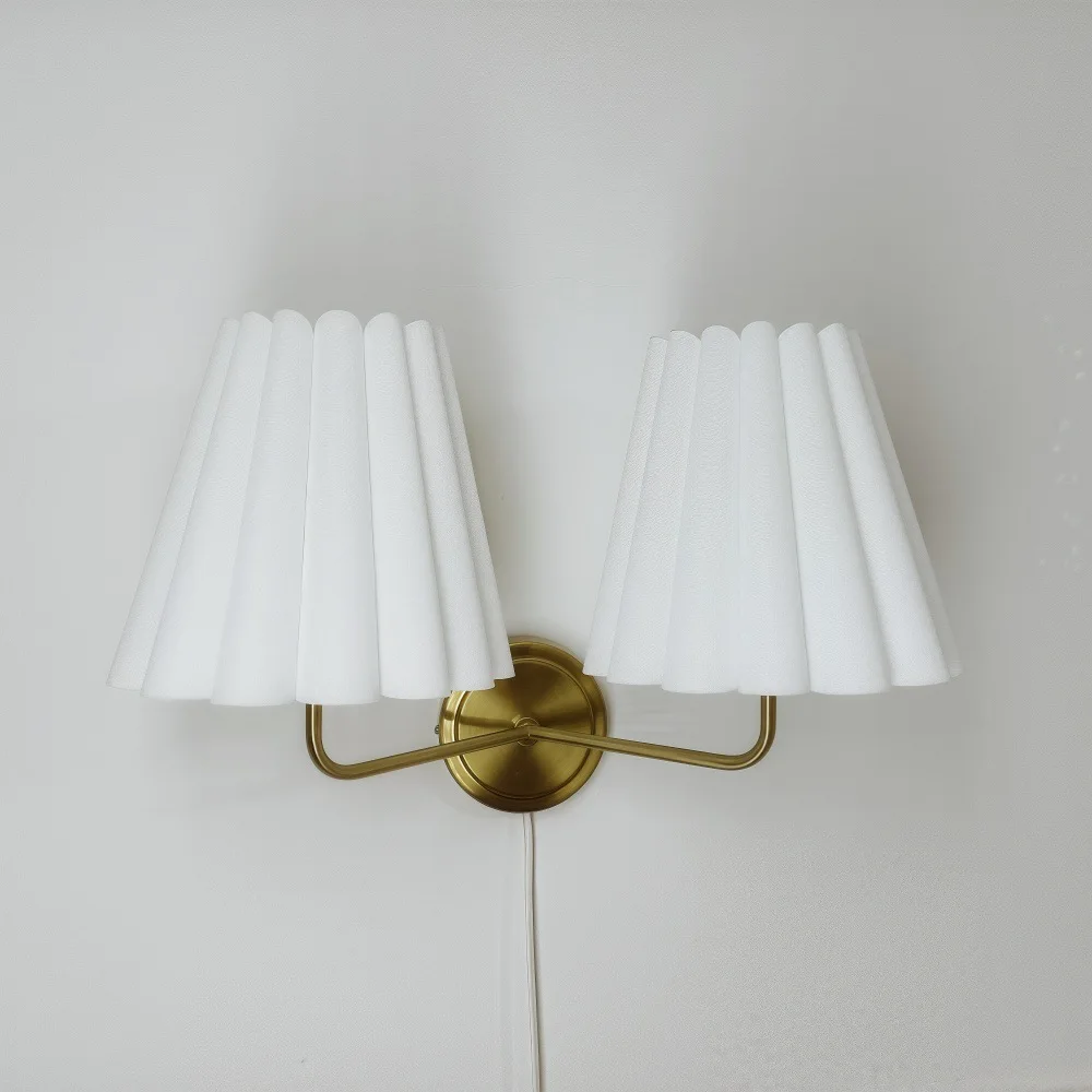 Retro Study Wall Lamp Master Bedroom Bedside Lamp Living Room Background Wall Staircase Decoration Light Fabric Lamp