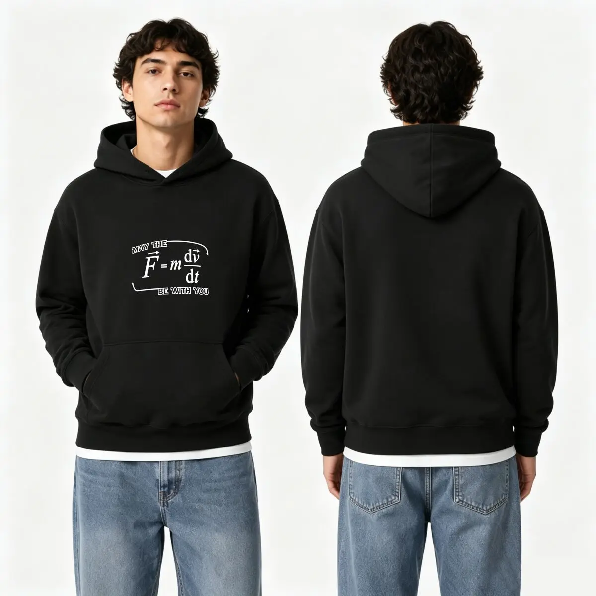 May The F Be With You Physics Formula Graphic Autumn and winter new men's and women's hooded sweatshirts