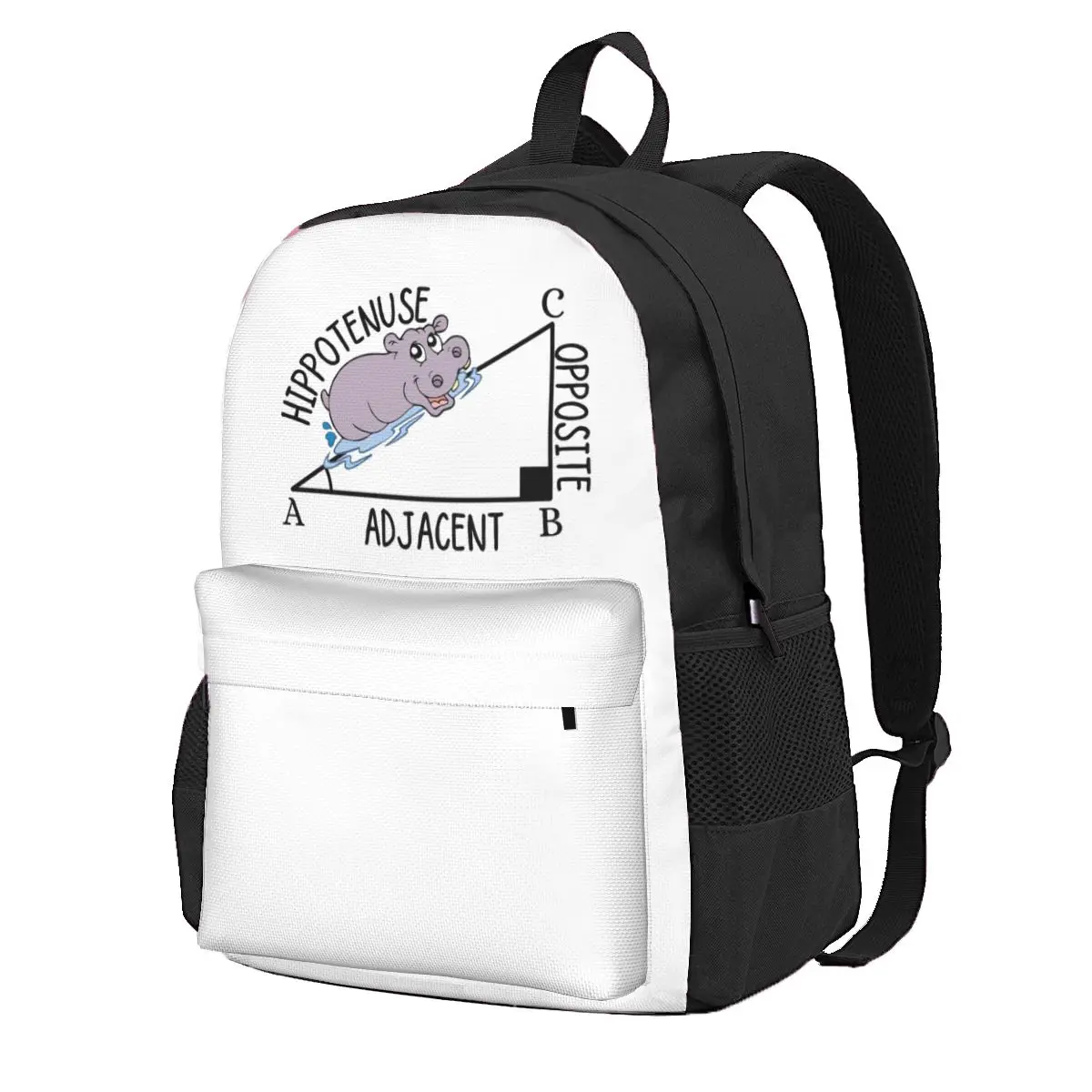 Hippotenuse Triangle Student Backpack School Bag Hiking Travel Daypack for Men Women Fashion Bookbag Shoulder Bags