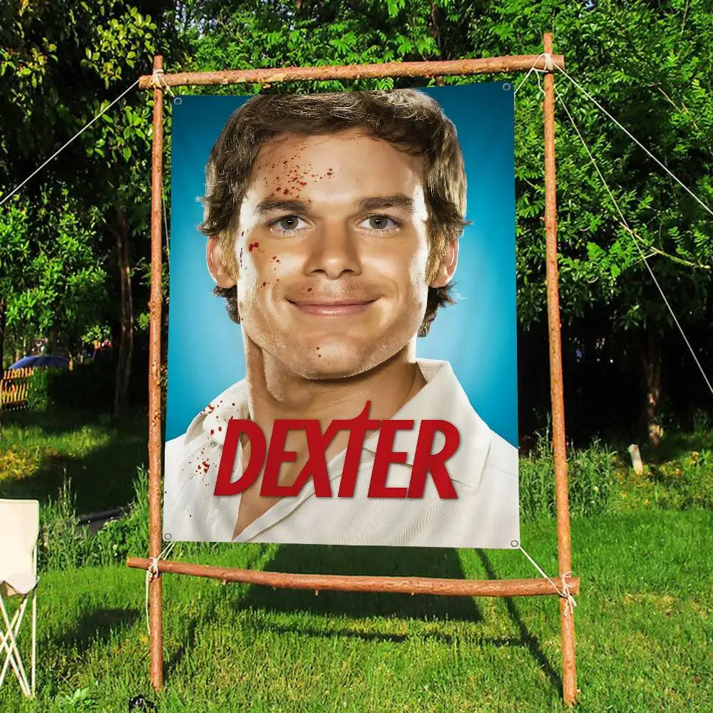 Dexter Morgan Character Colorful Flag Wall Hanging Bohemian Wall Banner Mandala Indoor Art Decor