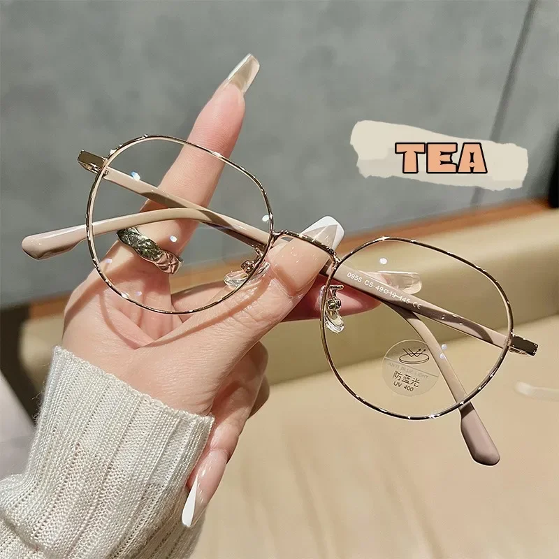 Luxus-Myopie-Brille, klassische Vintage-Anti-Blaulicht-Brille, Damen und Herren, Minus-Dioptrien-Brille, verschreibungspflichtig, mit 0–0,5 bis–6,0