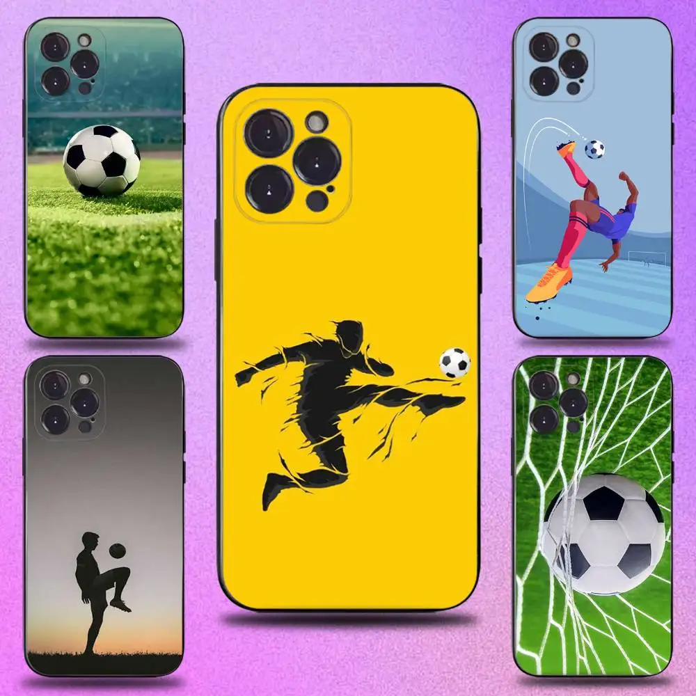 

Football Sport Football Phone Case For iPhone 17,16,15,14,13,12,11 Plus,Pro Max,XS,X,XR,SE,Mini,8,7,Soft Silicone Black Cover