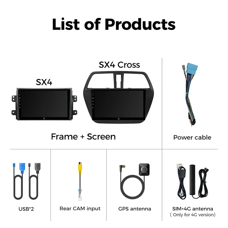 Car Radio CarPlay Android Auto Radio Multimedia Player 4G WiFi GPS 2 Din Crossover Fitment 2006-2013