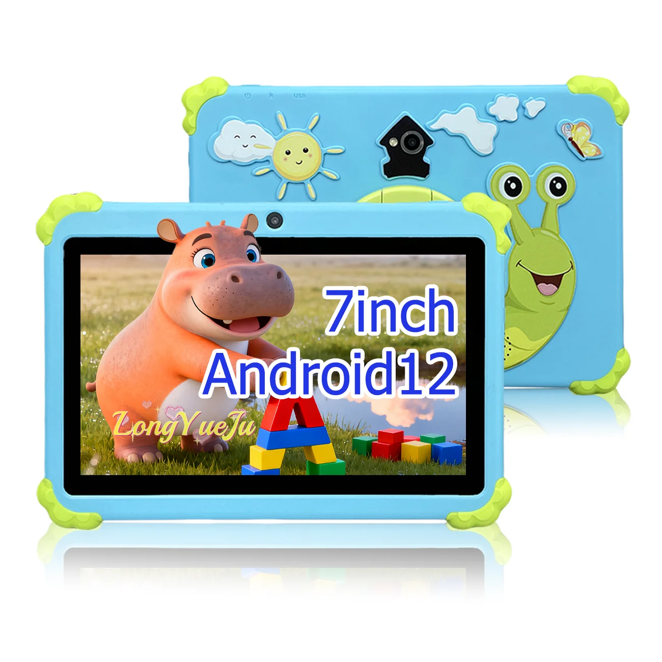 تابلت للأطفال 7 بوصة وذاكرة وصول عشوائي 2 جيجابايت وذاكرة قراءة فقط 32 جيجابايت وذاكرة قراءة فقط 3000 مللي أمبير في الساعة وأجهزة تعليمية للأطفال هدية للعطلات باللون الأزرق |   الوردي