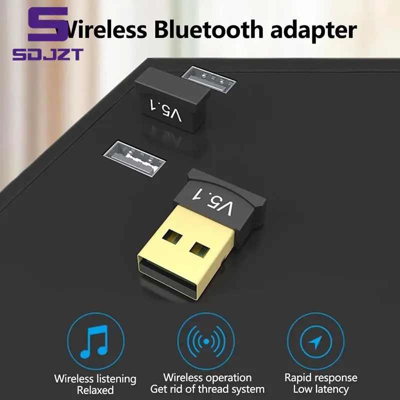 Usb Bluetooth Receiver BT Transmitter Aptx Mini Adapter USB Bluetooth 5 1 Driver Free Adapter For Windows 7/8/8.1/11