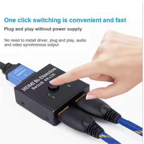 4K HDMI-Compatible Splitter Switch Bi-Direction 1x2/2x1 KVM for TV Box PS4/3 HDTV Switcher Adapter Dual Input Single Output