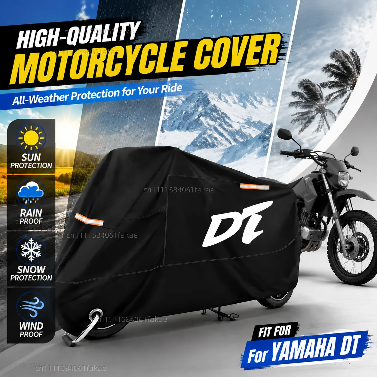 Cubierta impermeable para motocicleta, para exteriores, para todas las estaciones, a prueba de polvo, protección UV, cubierta para lluvia para Moto Scooter, para YAMAHA DT230 DT250 DT175 DT