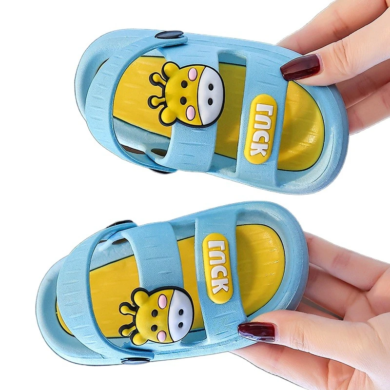 

Outside Wear Home Children's Slippers Comfortable Daily Shoes Boys Non-slip Soft Soles Girls Baby Cute Two Wear 2-in-1 Bath