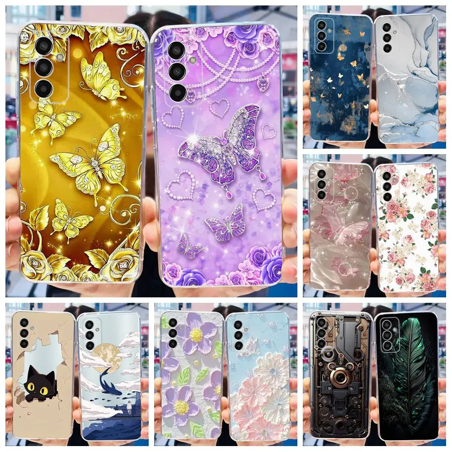 For Samsung Galaxy M23 Case SM-M236B Cover Fashion Butterfly Soft Silicone Back Cover For Samsung M13 F13 F23 5G SM-M136B Bumper