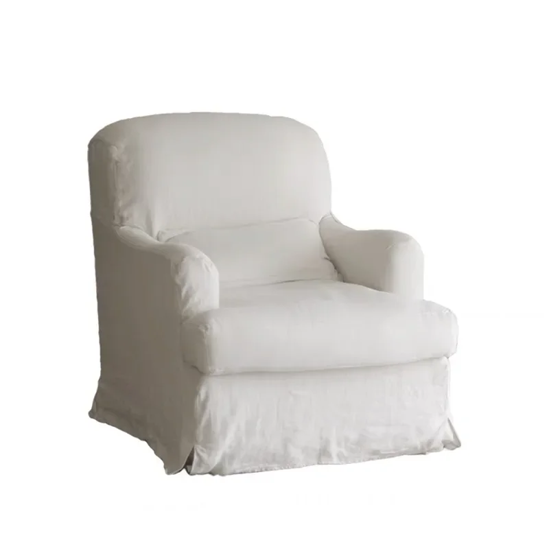 

Small American living room Small apartment Single and double three-person removable and washable linen fabric sofa Nordic