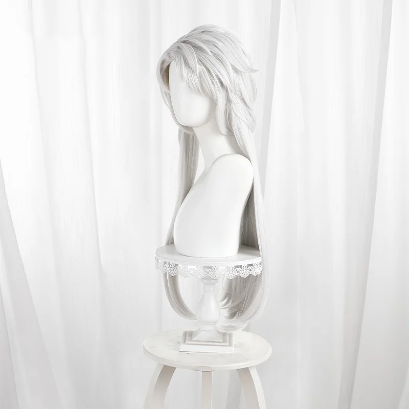 ゲームアイデンティティ V 芸者般若フォームコスプレウィッグシルバーホワイトロングコスプレヘアコミコンパーティー大人女性男性