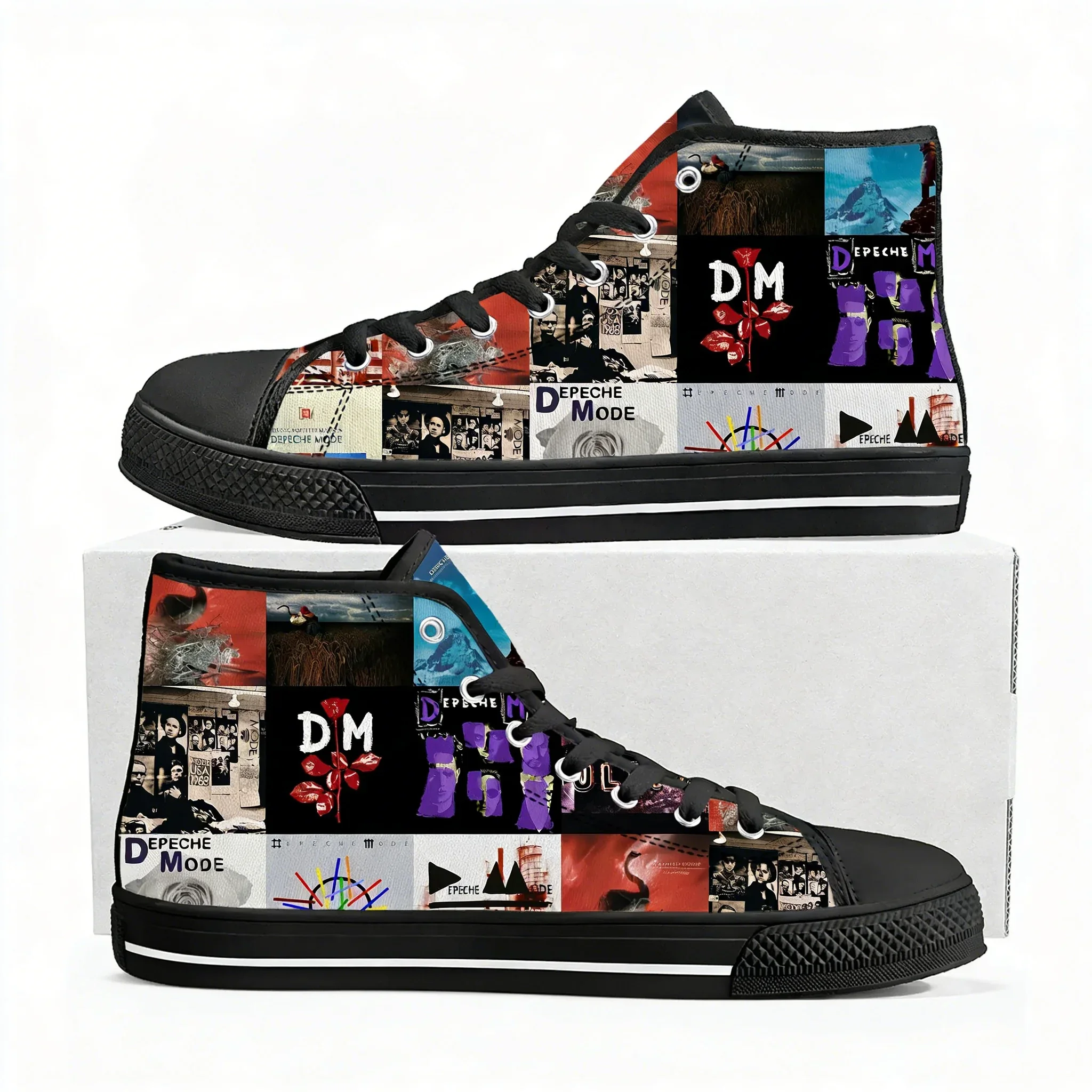 

Depeche Mode High Top Shoes Men Women Teenager Canvas Walking Sneaker Sneakers Couple Footwear Custom Shoe Unisex Black