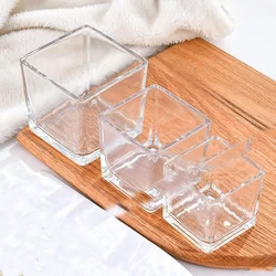 super white glass material square shape glass candle cup&candle jar&candle holder&candle stick