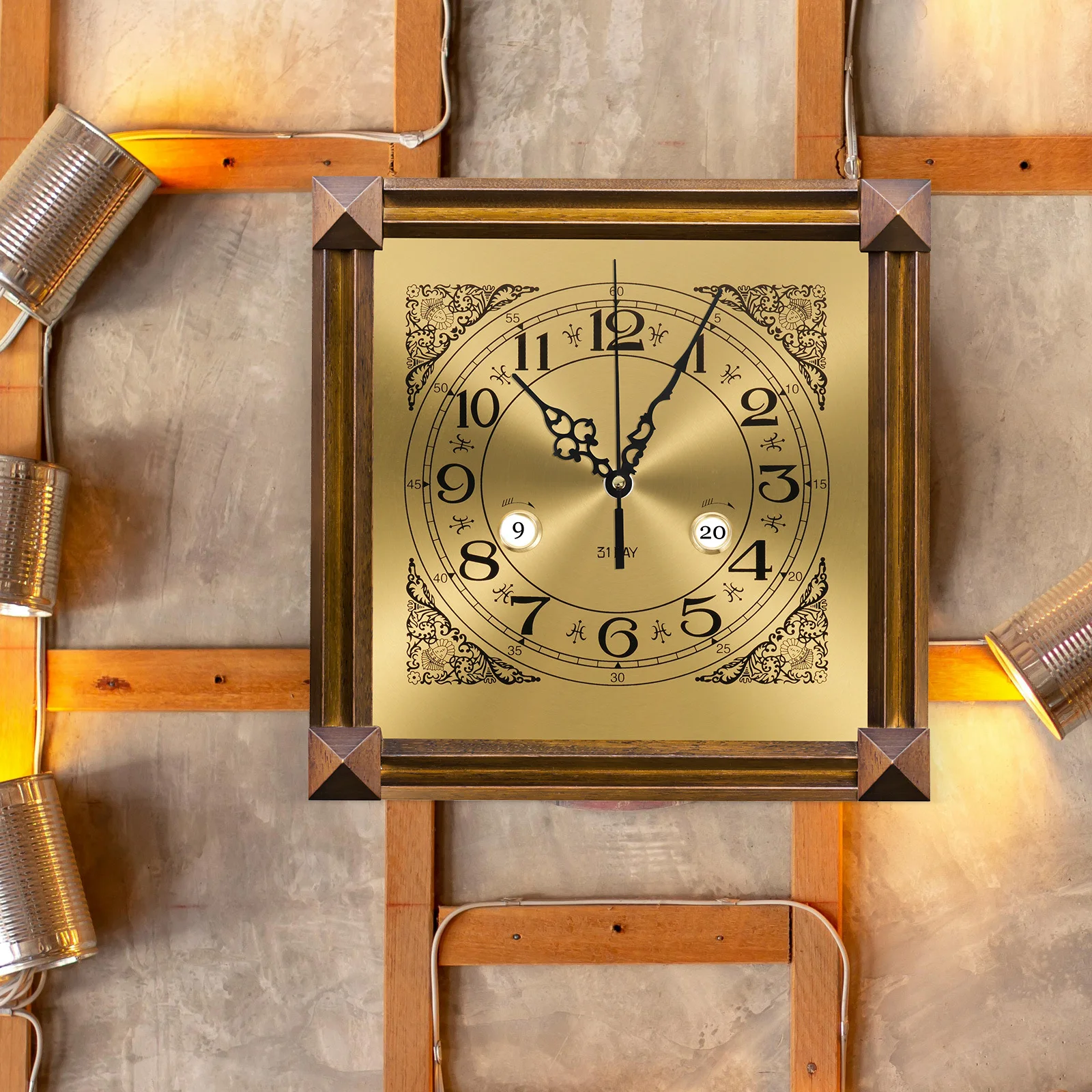 

Mechanical Wall Clock Dial Face 12 Inch Round Metal Panel With Roman Arabic Numerals Vintage Repair Replacement For