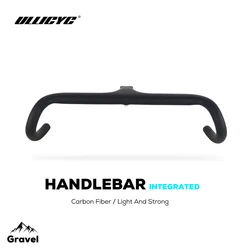 ULLICYC Gravel Style Full Carbon Fiber All Internal Wiring Integrated Handlebar 28.6mm Fork Tube with Spacers  Gravel Handlebar