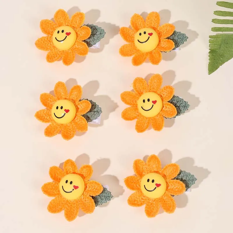 Ncmama 6 pezzi fermagli per capelli girasole accessori per capelli ragazza ragazze carine fai da te fiore fatto a mano tornante bambini mollette Boutique copricapo