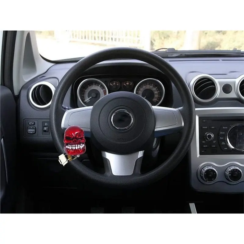 Universal Fit Steering Wheel Spinner Knob Turning Handle Skull Design For Most Vehicles Cars Trucks Tractors Mowers Golf Carts