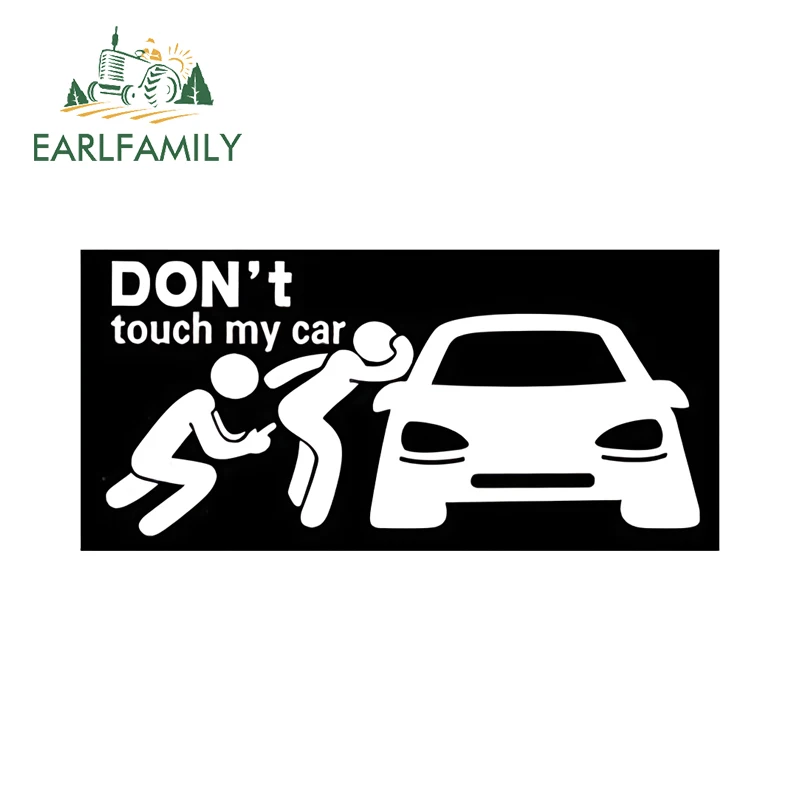 EARLFAMILY Humorvolles Warnschild Slap Car Sticker Einfache Cartoon Motorrad Kraftstofftank Kotflügel Dekoration Vinyl PVC Car Wrap